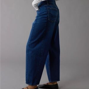 American Eagle Outfitters Deep Blue Barrel Jeans